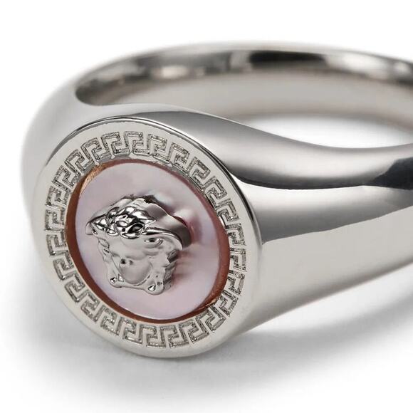 Versace Women's Silver and Gold Medusa Ring Size 17 - Picture 5 of 6